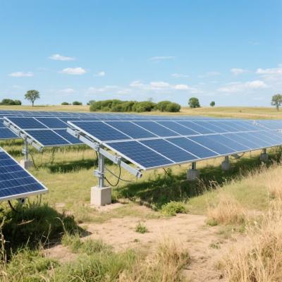 Instalación fotovoltaica solar de soporte de seguimiento para paneles del sistema de energía solar en tierra