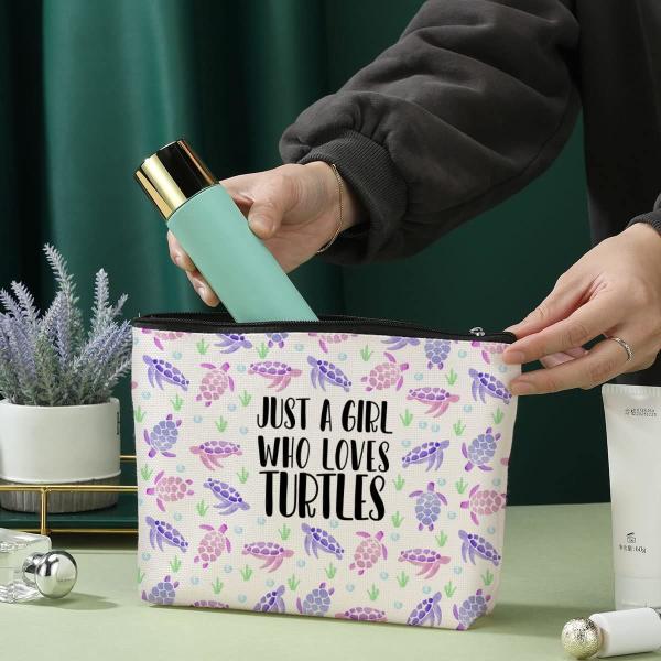 Soft Waterproof Watercolor Sea Turtle Make Up Bag For Women Cosmetic Travel Bag