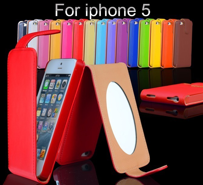 Colorful Protective PU Leather Wallet Case For Iphone 5 With Korea Style