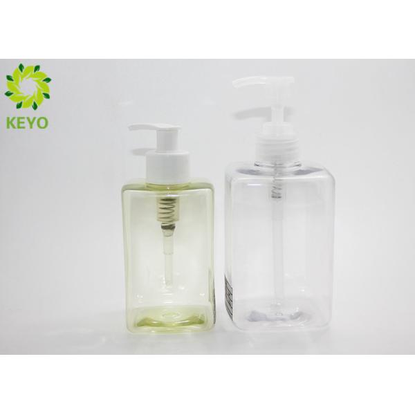 300ml PET Shampoo And Conditioner Bottles , Square Empty Pump Dispenser Bottles