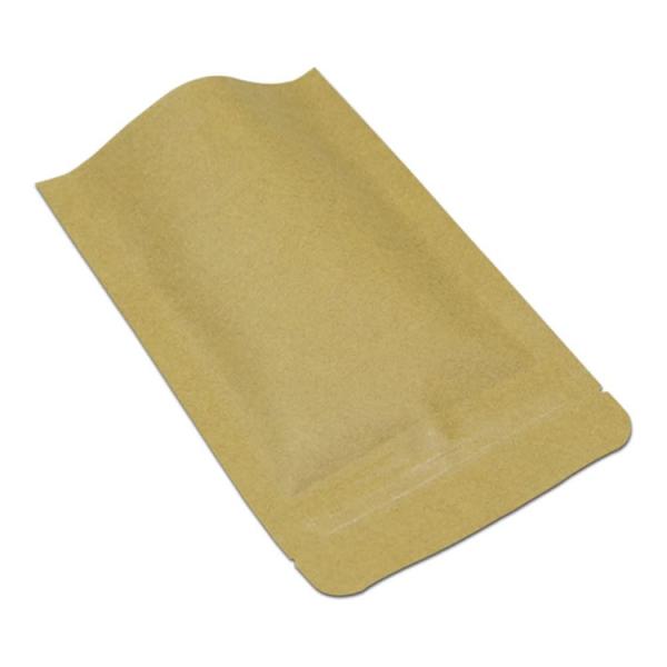 Custom Light Proof Aluminium Foil Laminated Brown Kraft Paper Stand Up Pouches for Tea Leaves Coffee Bean Food Packaging