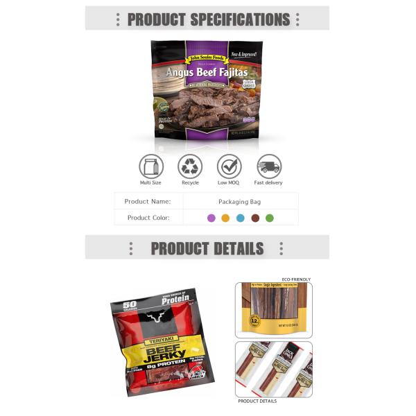 алюминиевой фольги сумки пластиковой упаковки плода говядины 100g молния сухой Resealable