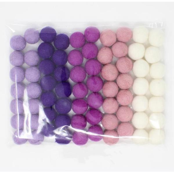 Environmental Friendly Wool Felt Balls Perfect For Garland / Necklaces / Earrings