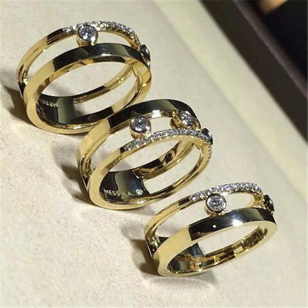 Luxury jewelry Mk Three drill sliding ring material 18k white gold yellow gold rose gold diamond ring