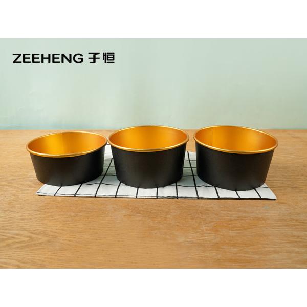 Black Gold Foil Paper Food Bowls Multi-Purpose And Disposable