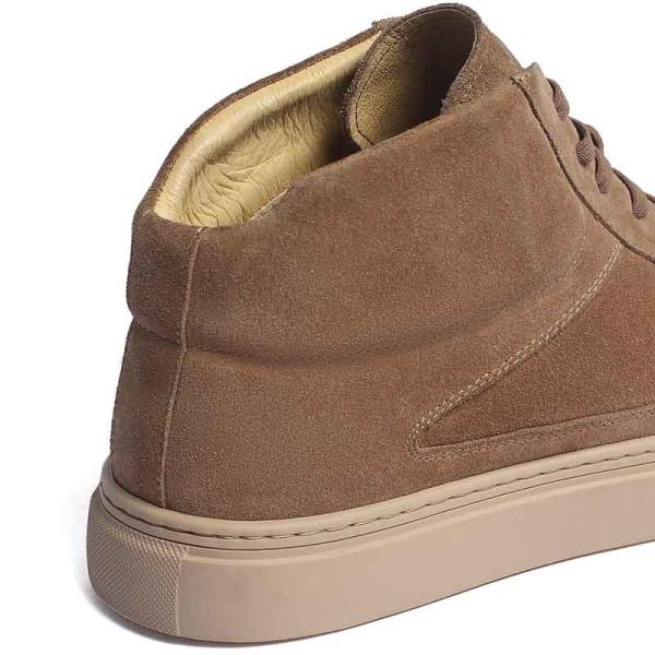 Light Brown Lace Up Anti Odor Mens Leather Casual Boots