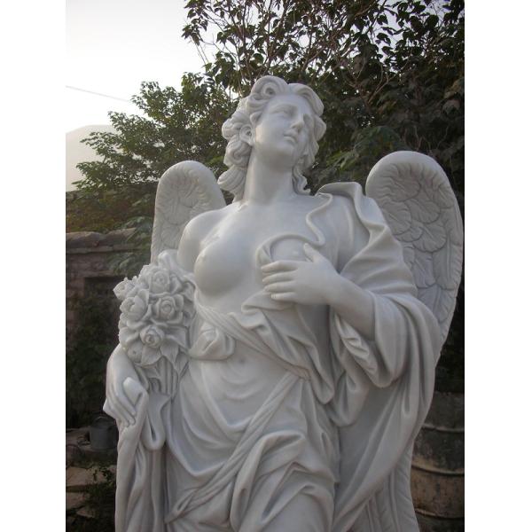Garden Deco Life size Four angel marble statues,china marble sculpture supplier