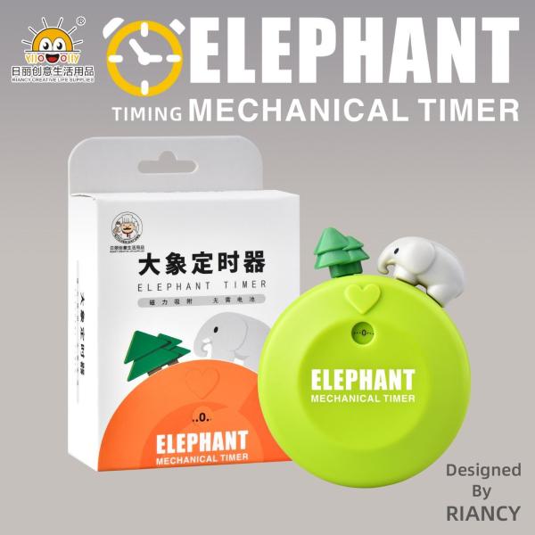 Verde da laranja do temporizador 8.3x6.7cm da cozinha dos desenhos animados do ABS do elefante para povos