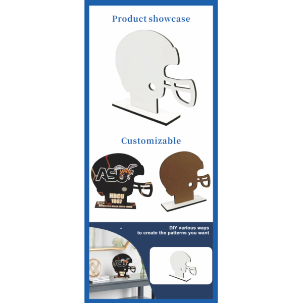 ZELOYAUT High Quality Print Picture Wood Frame Wholesale Wooden Helmet Sublimation Photo Frame Nice Desk Decoration Gift