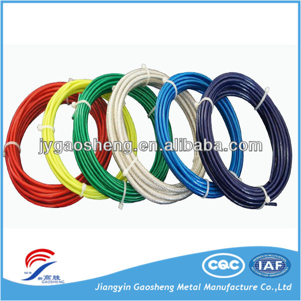 2.5-3.5mm Plastic Coated Steel Cable 3mm-10mm Wire Gauge 7X7 7X19