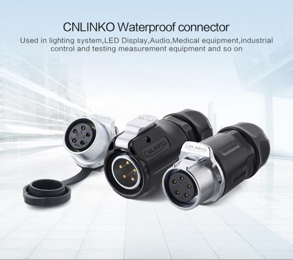 Cnlinko M20 Quick Connector Cable 12v 20A 3 Pin Battery Connector Industrial Plug 3 Pin Pin Socket Connector