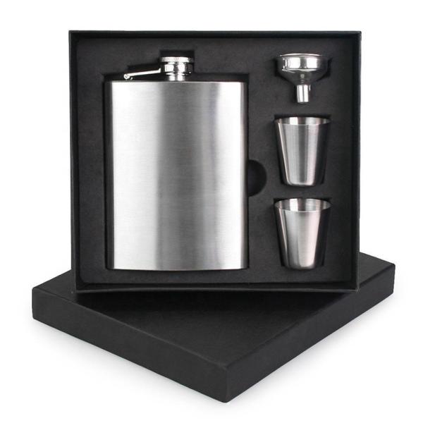 8oz Stainless Steel Whisky Hip Flask Gift Box Set Customized Logo