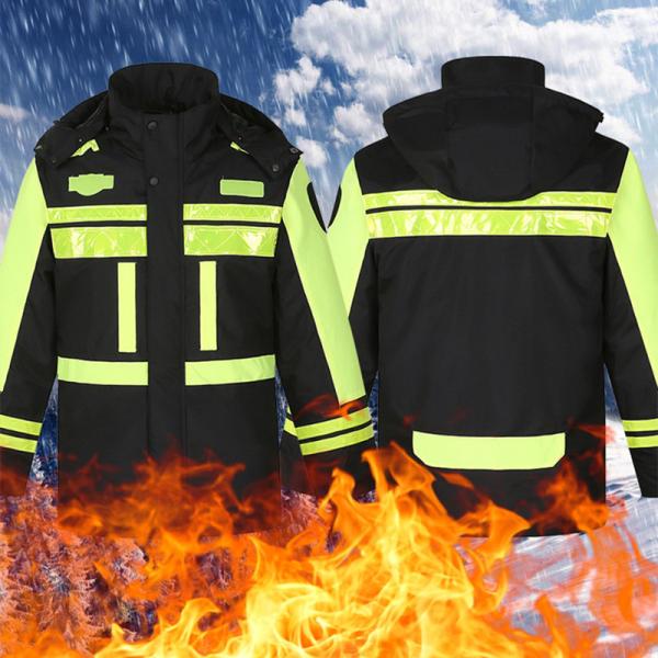 Rescue Coat Reflective Safety Clothing Cotton Raincoat Unisex Breathable Quick Dry