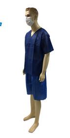 Non Toxic V Neck Disposable Patient Gowns Nonwoven Material With Tie Waist