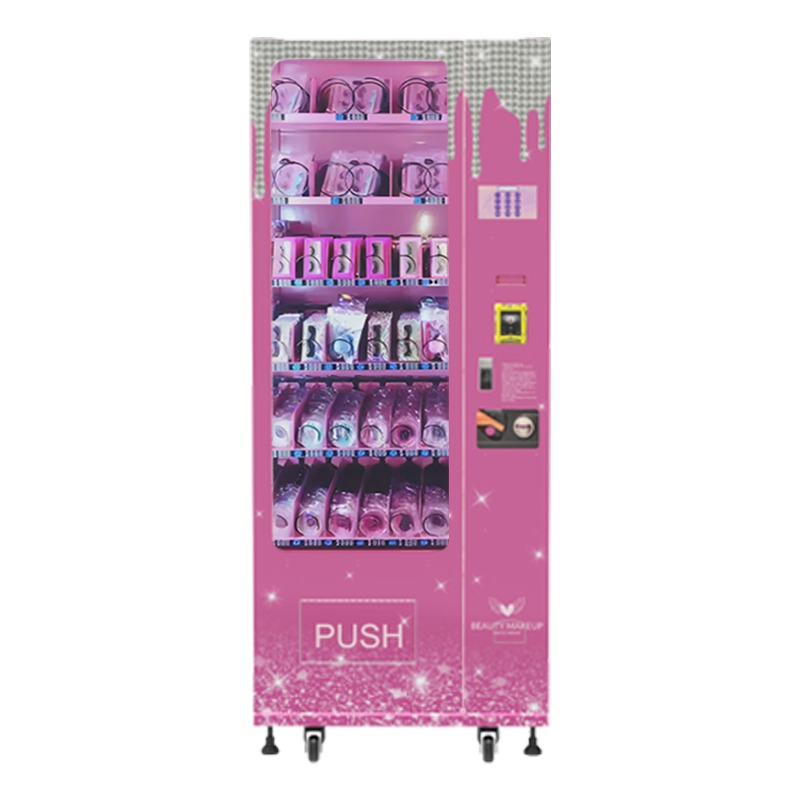 Cheaper Price Small Vending Machine Customized pink Vending Machine for False Lashes and Cosmetic Items with Coin Cash apple Pay