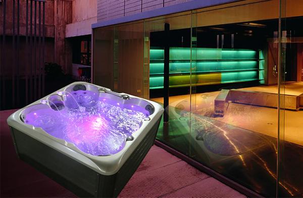 6-Person Acrylic Spa Tub with 30 Jets, 1900x1900x800mm