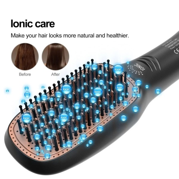 Electric Ceramic Hairdryer Brush Straightener Overheating Protection Negative Ion Technology Fast Heating Lightweight Hotel