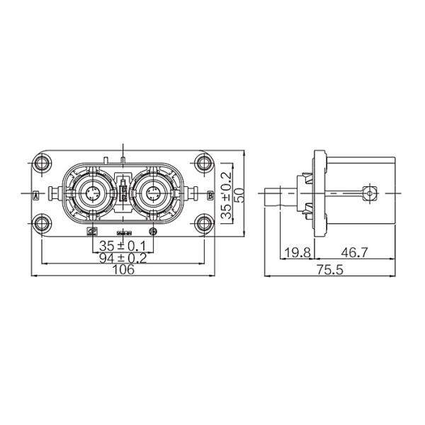 1000V DC 2 Pin 3Pin Male Female EV Battery Connector IPXXB Waterproof