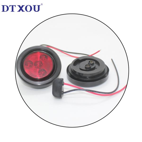 DC 12V 24V 2.5 inch Round LED Trailer Tail Lights for Replace/Repair PC Ring