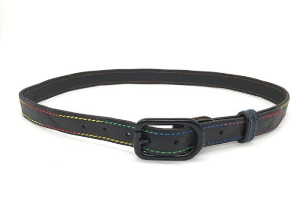 2.8cm Colorful Stitching Women's Fashion Leather Belts With Black Pin Buckle
