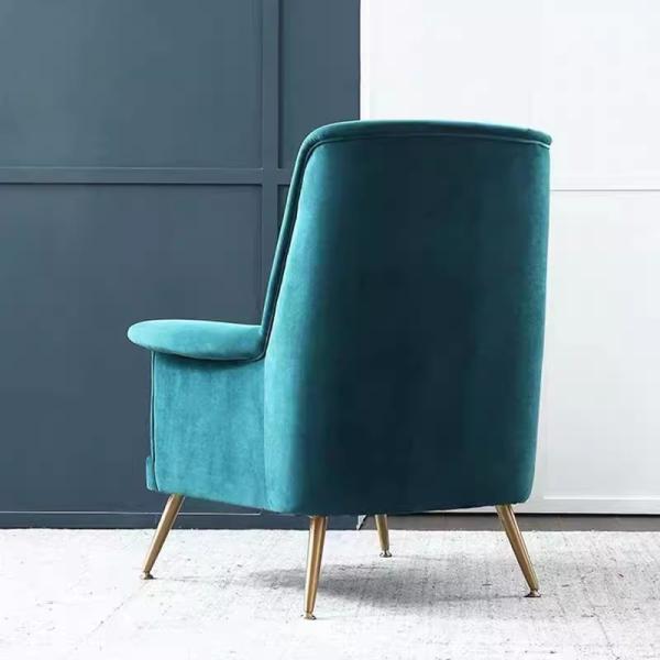 Scandinavian Simple Hotel Velvet Single Sofa Customized Colour Size