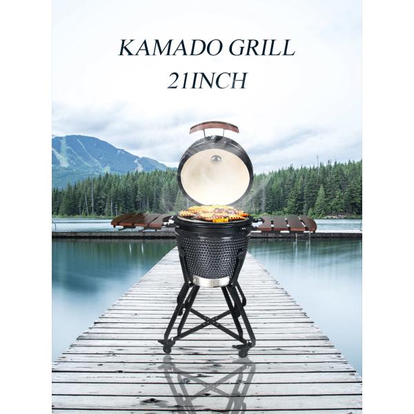 KIMSTONE Barbecue Griller Charcoal Kamado Grill Kamando Asador De Ceramic Komado 21 Smoker Bbq Grill
