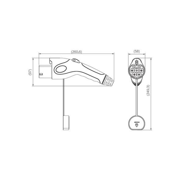 Waterproof IP55 EV Charger Connectors , GB/T20234 EV Charging Gun