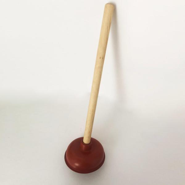 Heavy Duty Force Cup Rubber Small Toilet Plunger Long Wooden Handle Toilet Choke Pump