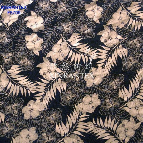 F5709 lady fashion fabric polyester chiffon fabric with gold foil finishing