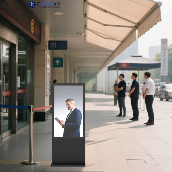 Black Android Exterior sin ventilador Totem vertical digital de material personalizado Pantalla de exhibición exterior Señalización digital exterior