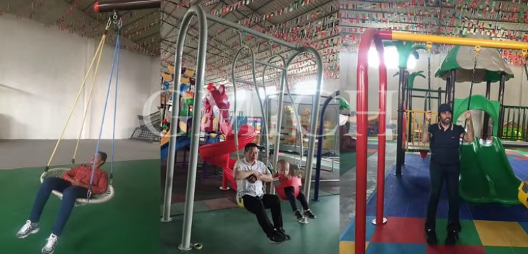Customized Design Outdoor Playset With Slide For Amusement Park Multi Colors