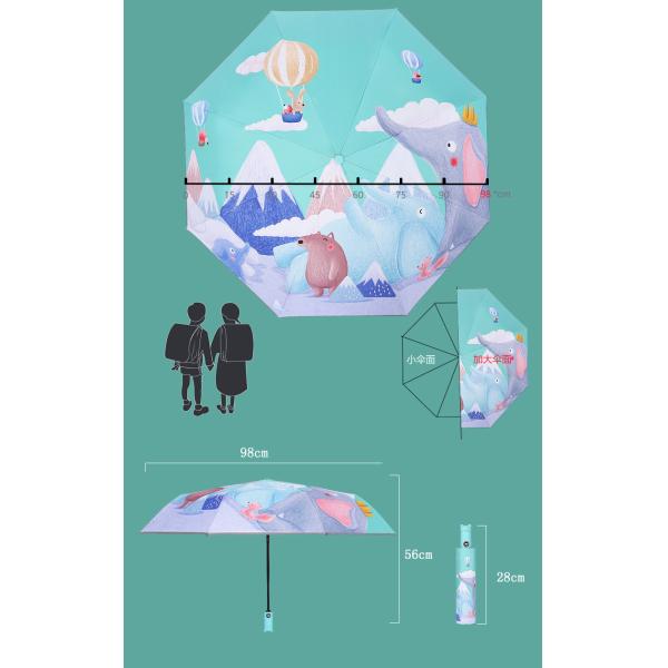 Adults Unique Pattern Self Fold Sun Rain Kids Umbrella with Rubber Coated Handle