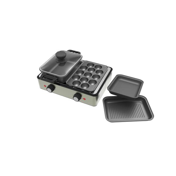 Indoor Tabletop Home BBQ Grill , Electric Smokeless Grill With Detachable Plates