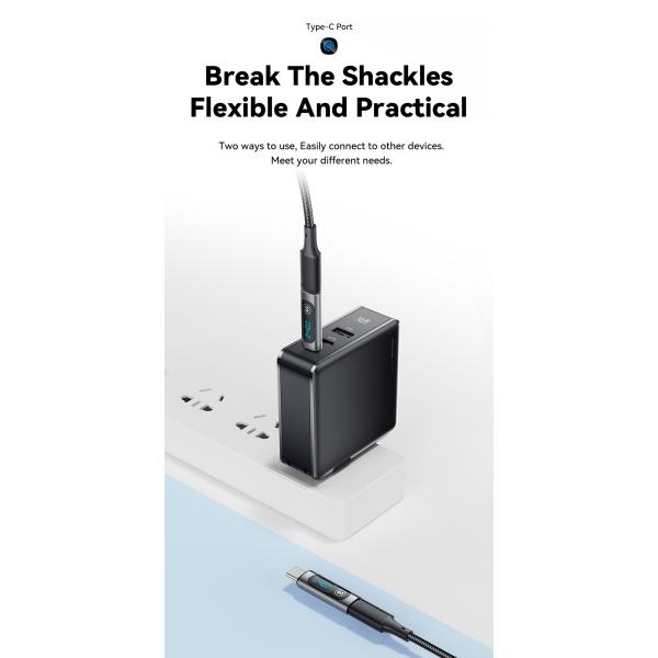 ESSAGER ES-OTG16 240W Type C To C USB OTG Adapter With Digital Display