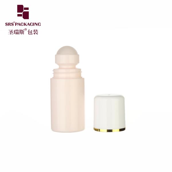 RPPC Deodorant Plastic PCR Empty Roll On Bottle 60ml With Pink Cap