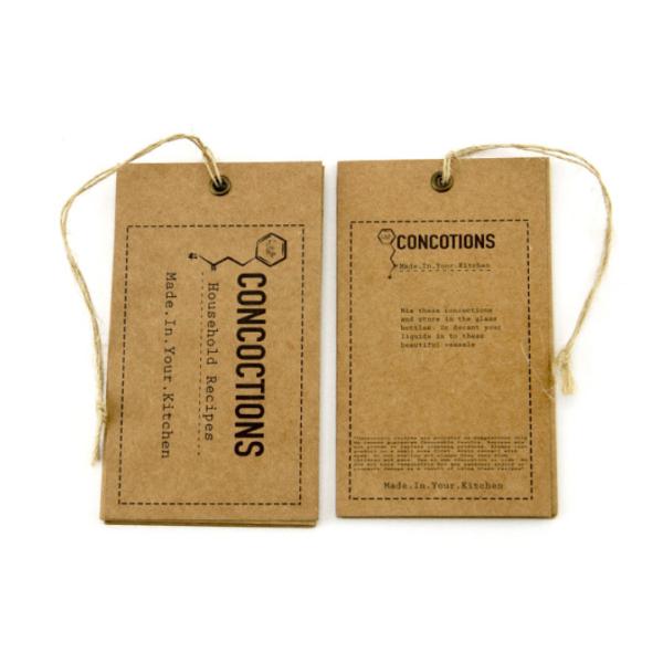 Papel de embalagem biodegradável Hang Tags For Jeans de CMYK 300gsm 50x90mm