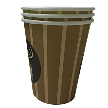 9oz Single Wall disposable hot drink cups and lids PE Coated For Hot Coffee , Tea