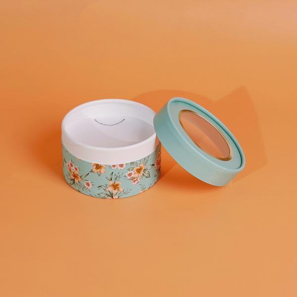 Open Window Cosmetic Puff Loose Powder Paper Tube Box for Beauty Packaging Skin Care Makeup Shaker Lid Paper Tube
