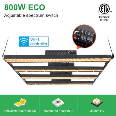 O espectro completo UV vermelho de SMD3030 800w conduzido cresce o controle 660nm do APP das luzes vermelho