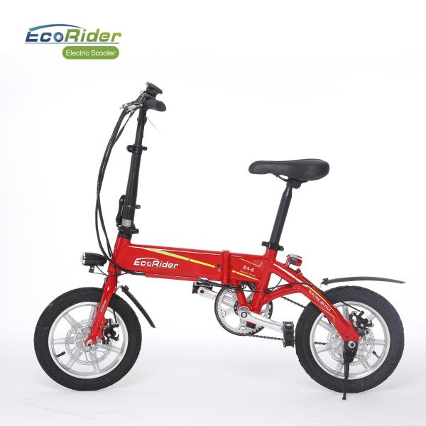 Foldable Electric Bike Lithium Battery 36V 14 Inch City Model Max Range 35Km