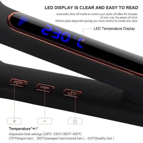 Инструмент салона утюга раскручивателя волос аниона керамического покрытия турмалина плоский