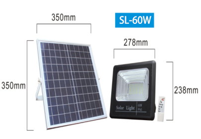 Remote 60W 6.4V 20000mah Solar Panel LED Flood Light