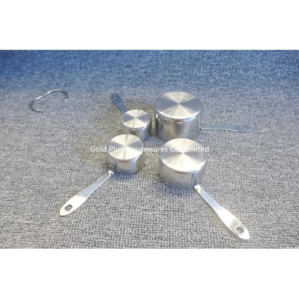 OEM printed available 250ml measuring cups with stainless steel handle multi-size 4 pcs metal measuring spoons