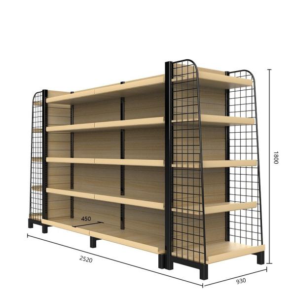 Wooden 1800mm Gondola Shelving Stand Display Rack Supermarket Gondola Shelves