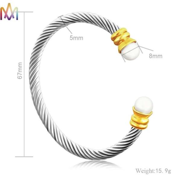 Twisted Cable Inspired Stainless Steel Cuff Bracelets 16g