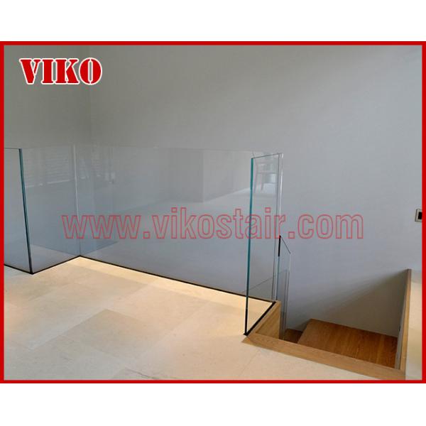 Double Steel Plate Staircase VK50S  Tempered GlassLED Light strip, Stringer: 5mm+5mm(Thickness), Dia 6mm Steel Cable