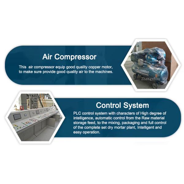 49KW Semi Automatic Dry Mortar Production Line Wall Putty Gypsum Sand Cement Mixer Tile Adhesive Manufacturing Plant For Sale