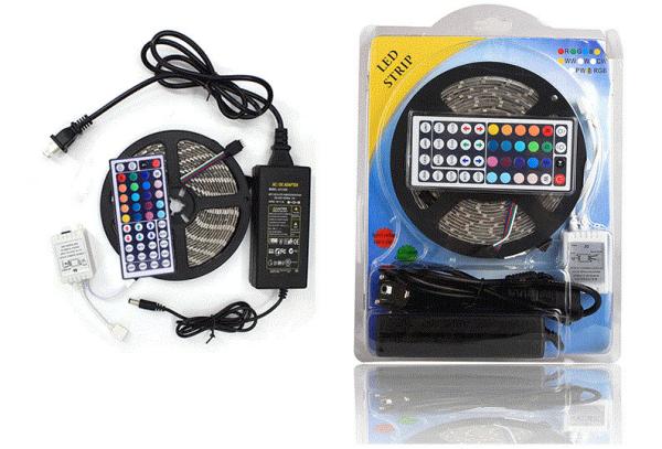 Color Changing RGB LED Strip Light Full Set 5M 5050SMD Come With Remote Control and Power Supply