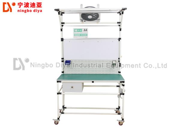 Multi Functional Industrial Mobile Workbench Polished Surface With Movable Wheels