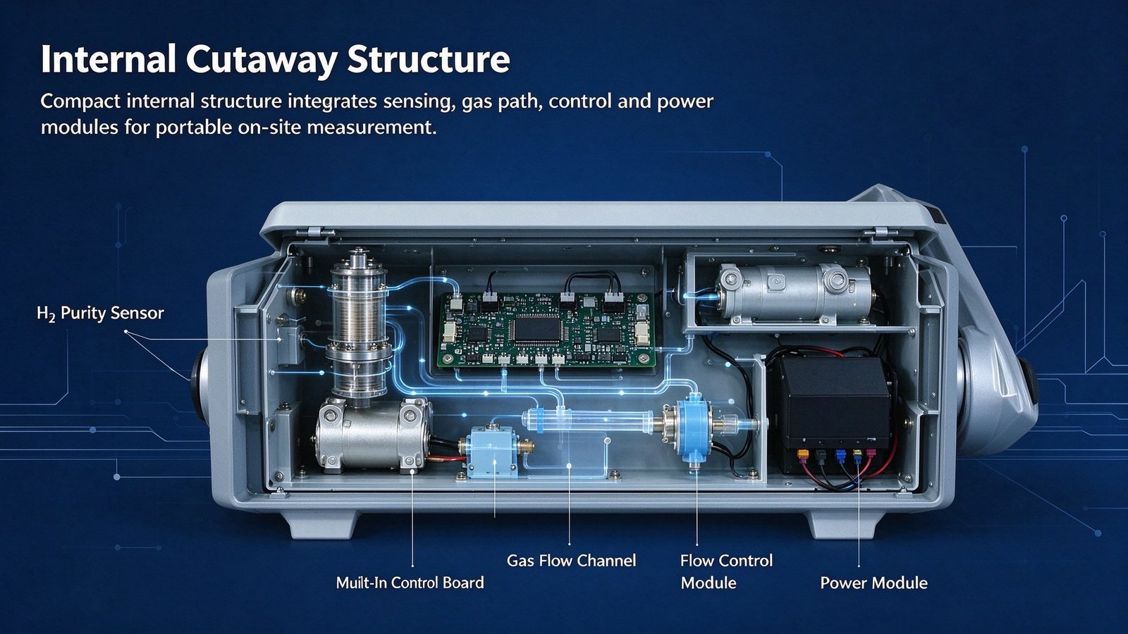 Customizable Hydrogen Gas Analyzer Microfluidic Thermal Conductivity Portable H2 Gas Detector